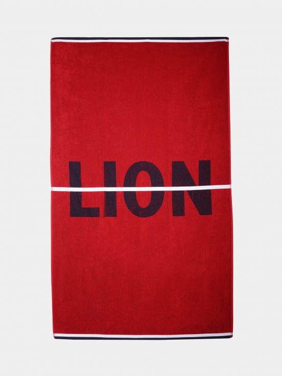 Tricolour cotton beach towel with branding