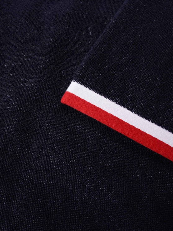 Tricolour cotton beach towel with branding