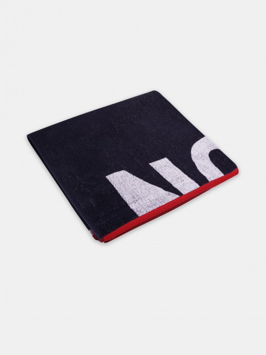 Toalla de playa de algodn tricolor con marca