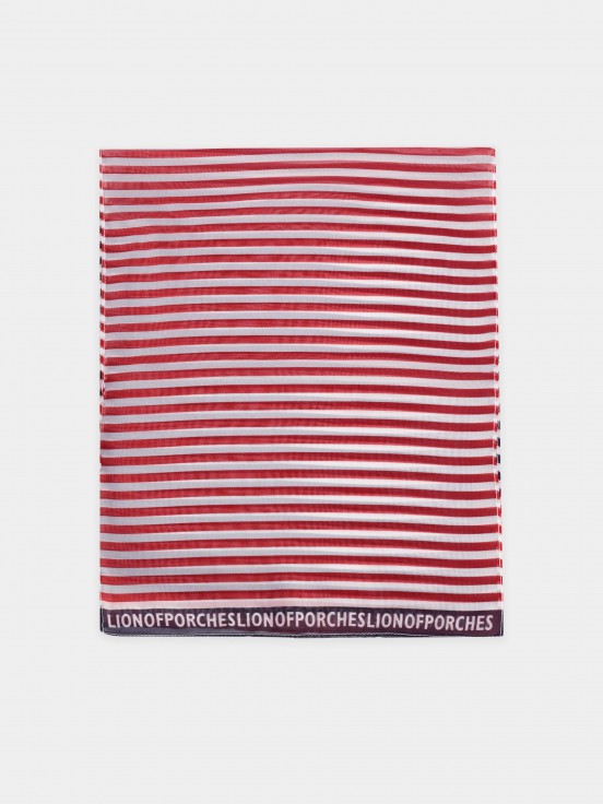 Woman's scarf with two-colour stripes