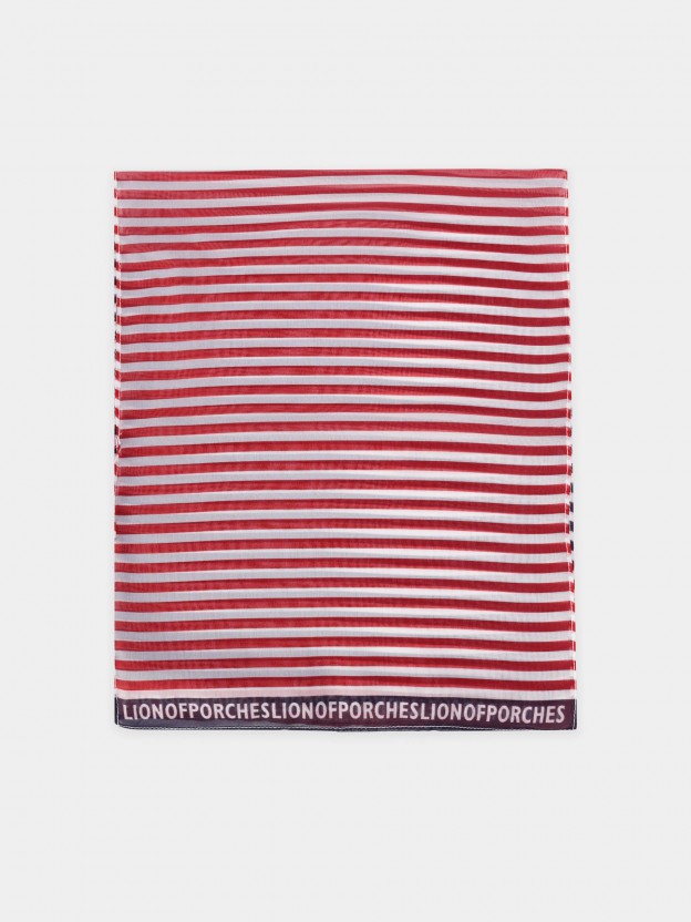 Woman's scarf with two-colour stripes