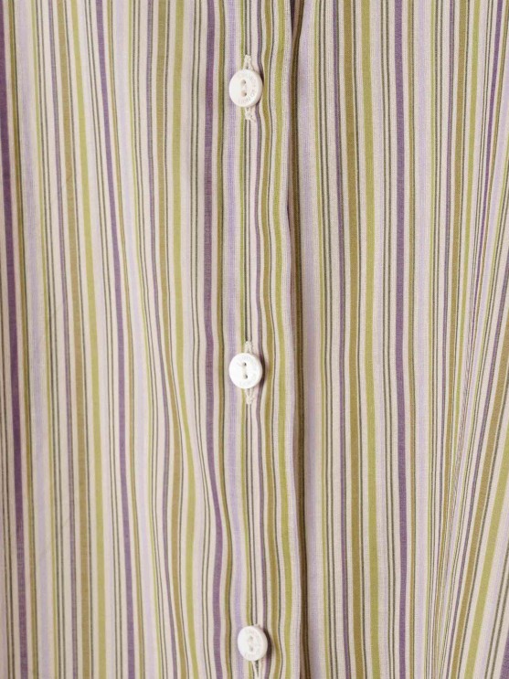Camisa para mulher de algodo comprida com padro de riscas