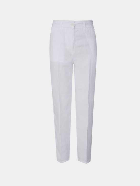 Woman's trousers regular fit chino 100% linen