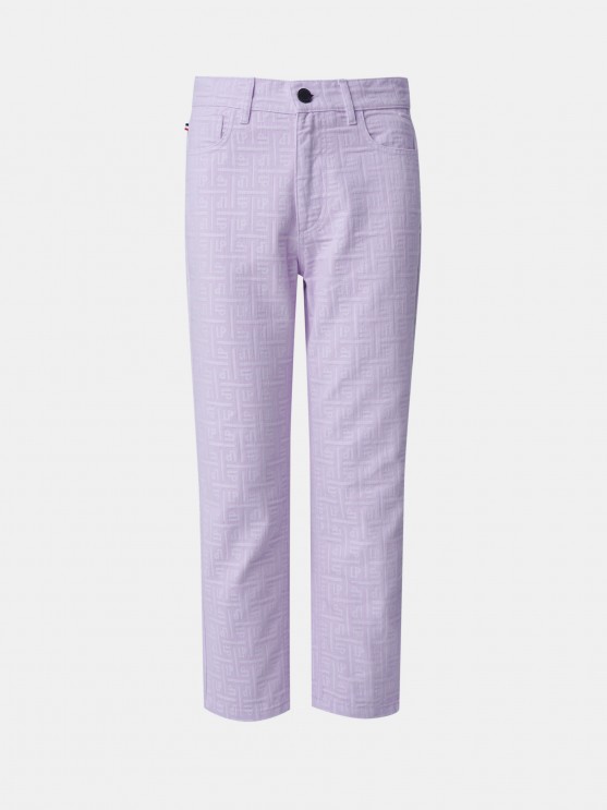 Monogram denim pants