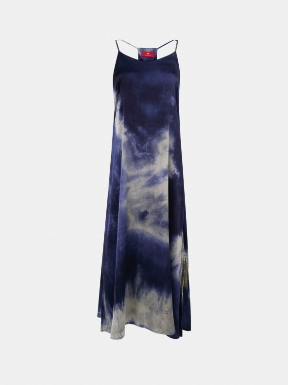 Silk printed flowing dress