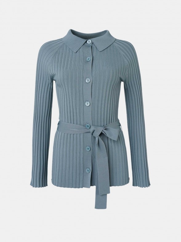Woman's structured cardigan with belt