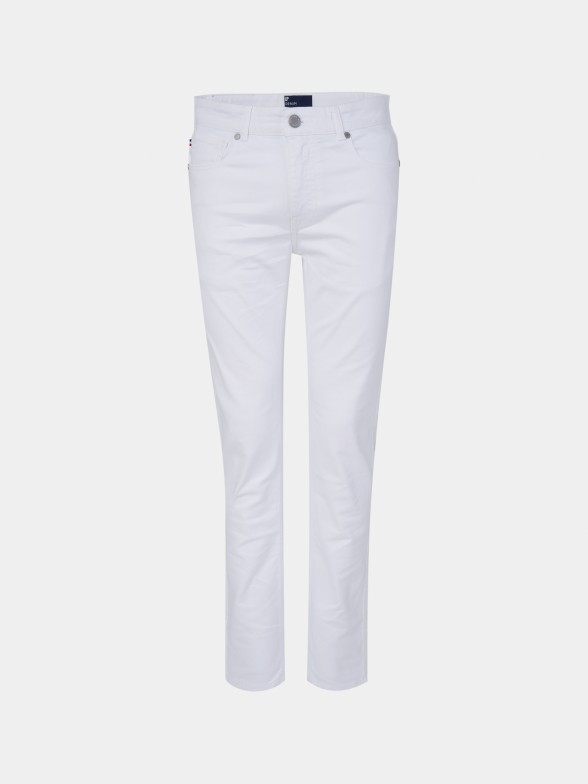Man's slim fit twill trousers with pockets