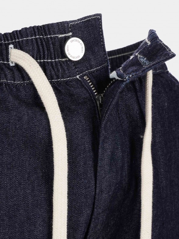 Calas para homem denim regular fit com cordo
