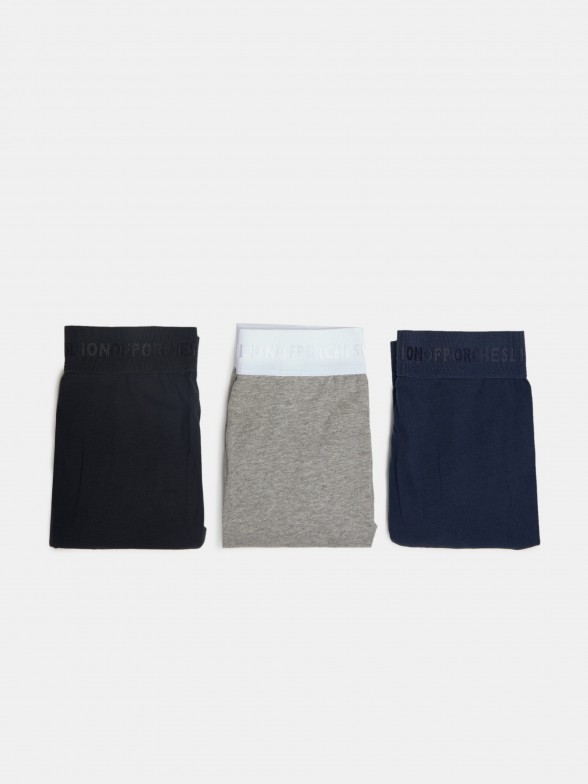 Man's pack of boxers in different colours in cotton with elastic