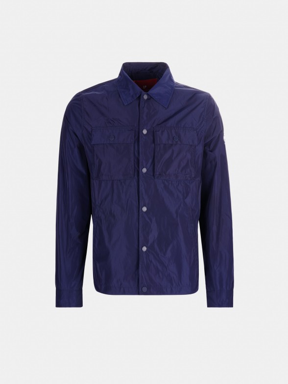 Bluso para homem azul de tecido tcnico com bolsos