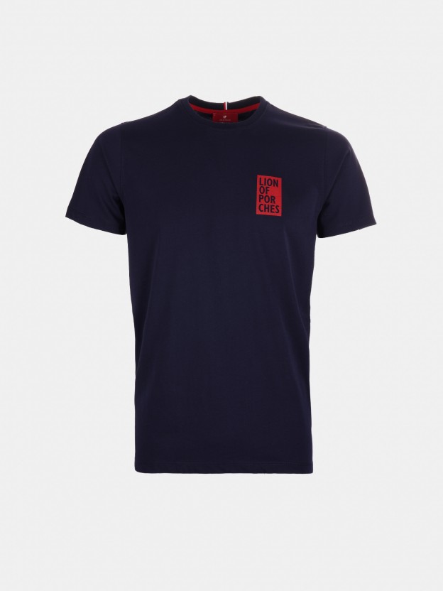 T-shirt de malha com gola redonda e estampado