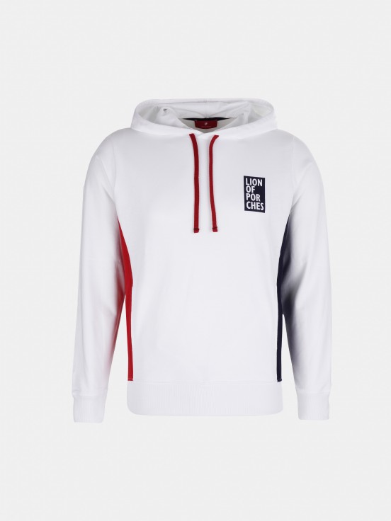 Sudadera para hombre en algodn con capucha y rayas laterales