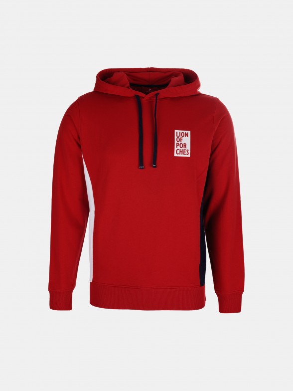 Sweat para homem em algodo com capuz e riscas laterais