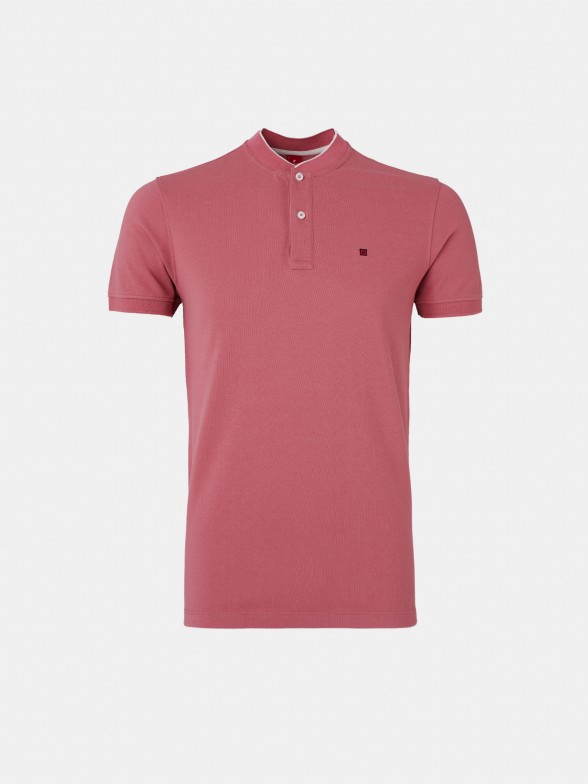 Man's slim fit cotton polo shirt with contrasting details