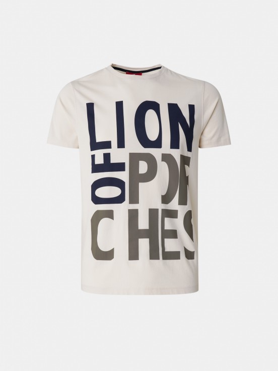 Camiseta para hombre de cuello redondo y algodn estampado