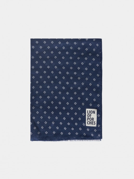 Man's linen and cotton scarf with pattern