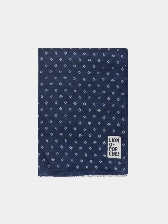 Man's linen and cotton scarf with pattern 