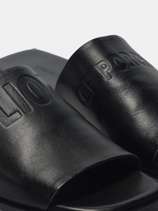 Sandalias de piel para mujer con grabado y detalle en el taln