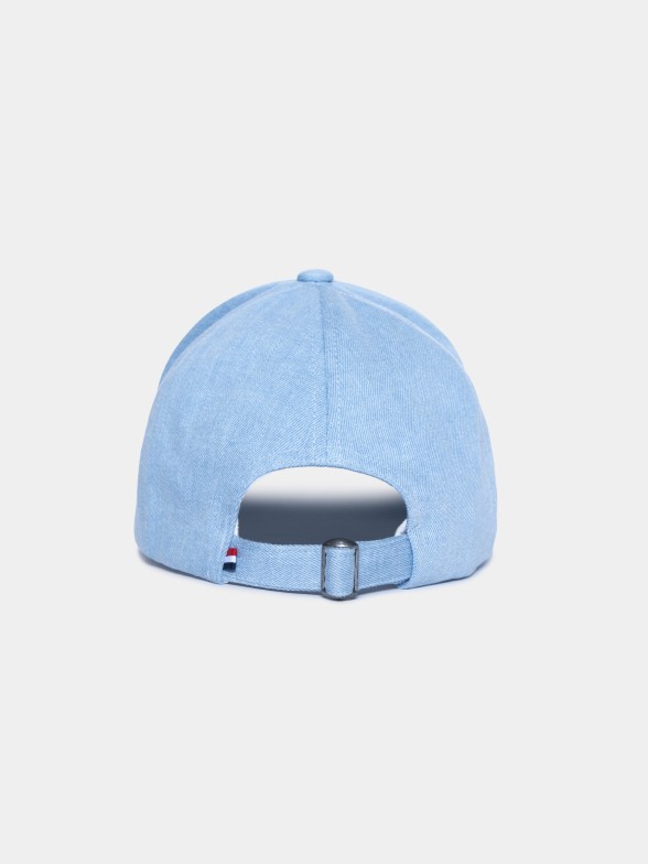 Bon para homem de denim com pala curva e branding