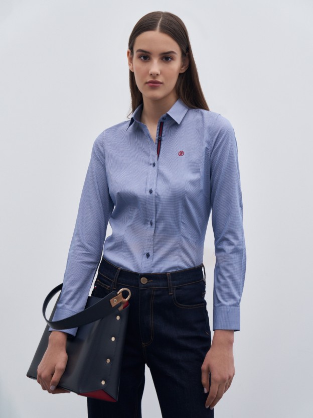 Slim fit shirt with placket detail