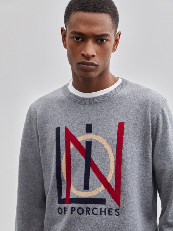 Camisola decote redondo com lettering