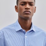 Man's slim fit shirt with stripe pattern