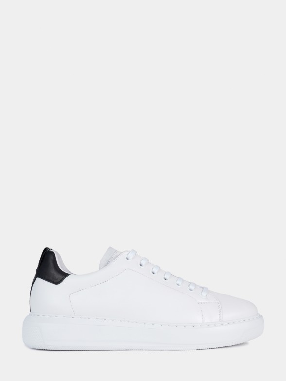 White sneakers with black details
