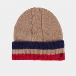 Striped braided  knit cap
