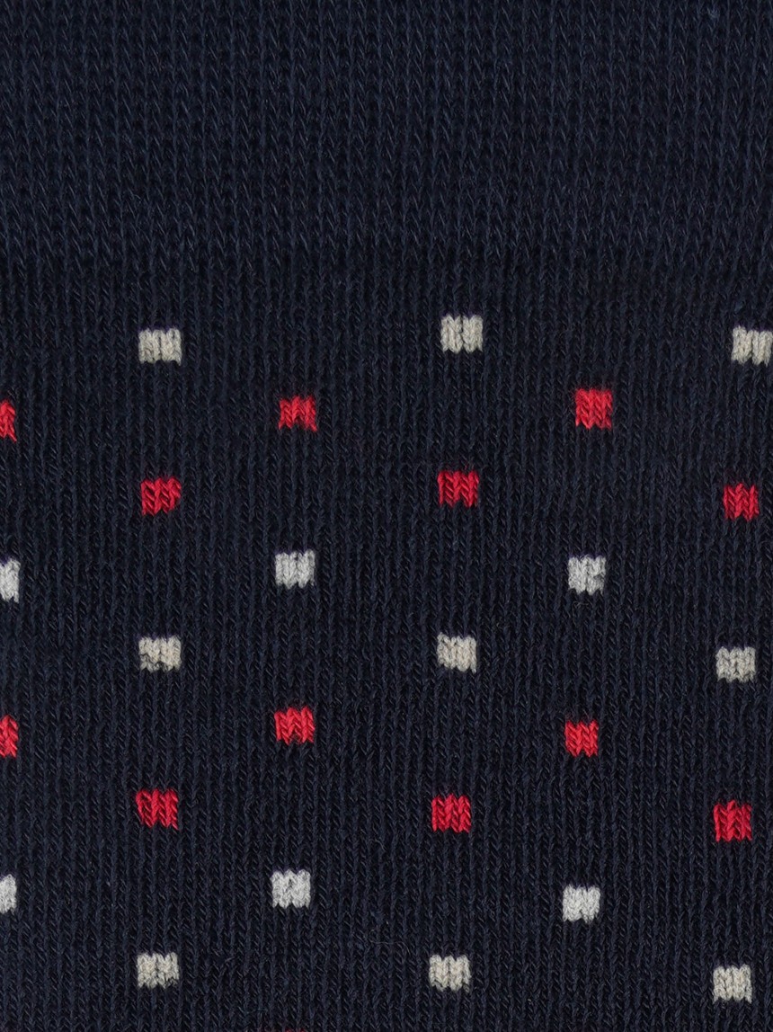 Socks with square micro motifs