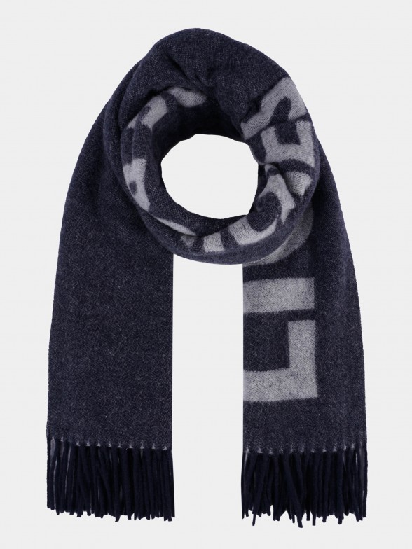 Wool scarf with lettering
