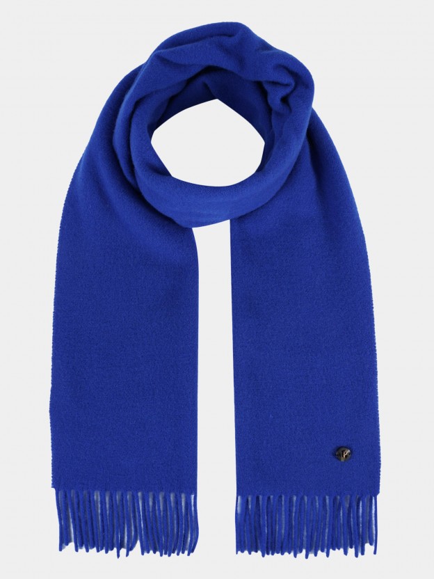 Wool and cashmere fringed scarf