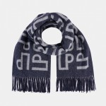 Wool scarf with monograms