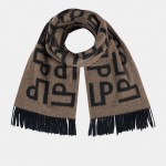 Wool scarf with monograms