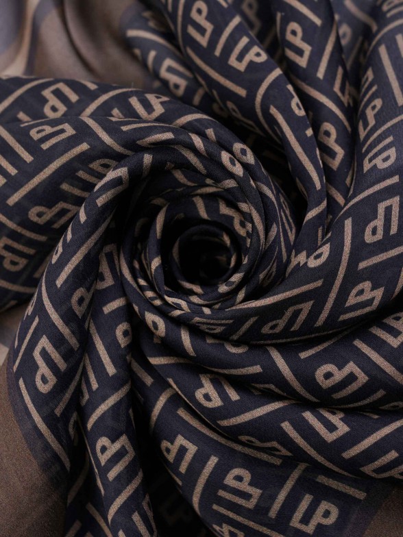 Silk scarf with monograms