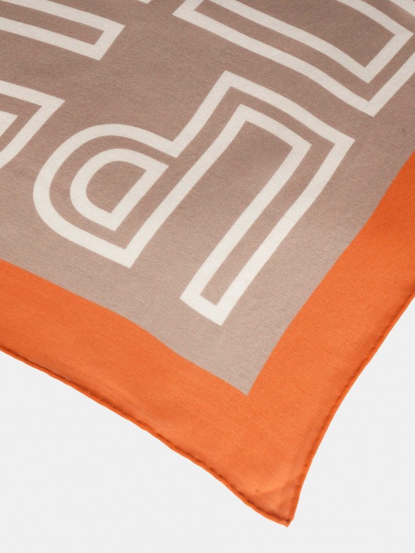 Silk scarf with monograms
