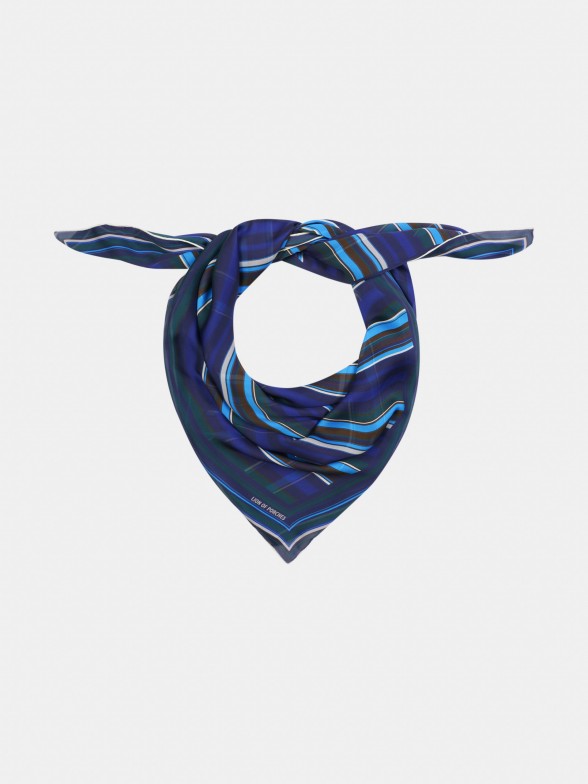 Silk scarf with diagonal stripes print