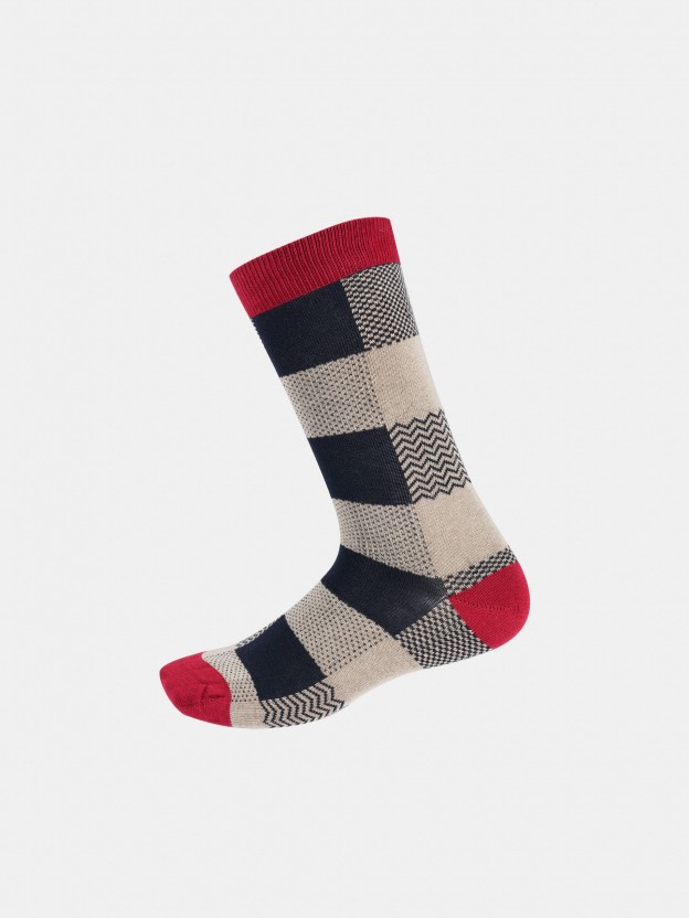 Vichy socks with contrasts