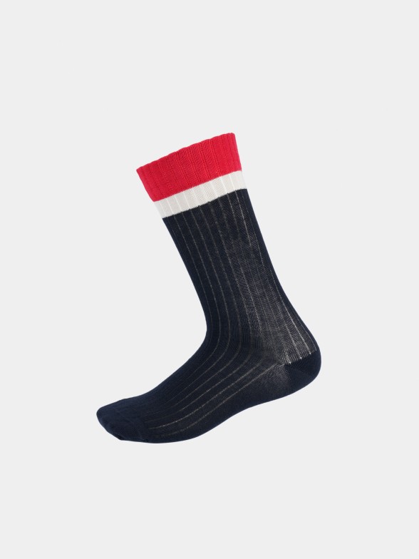 Tricolor fluted socks