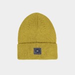 Structured knit cap with monogram