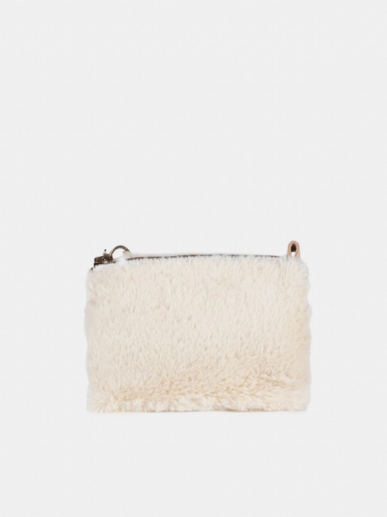 Synthetic raw  fur wallet