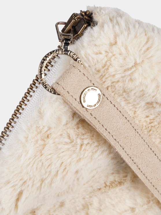 Synthetic raw  fur wallet