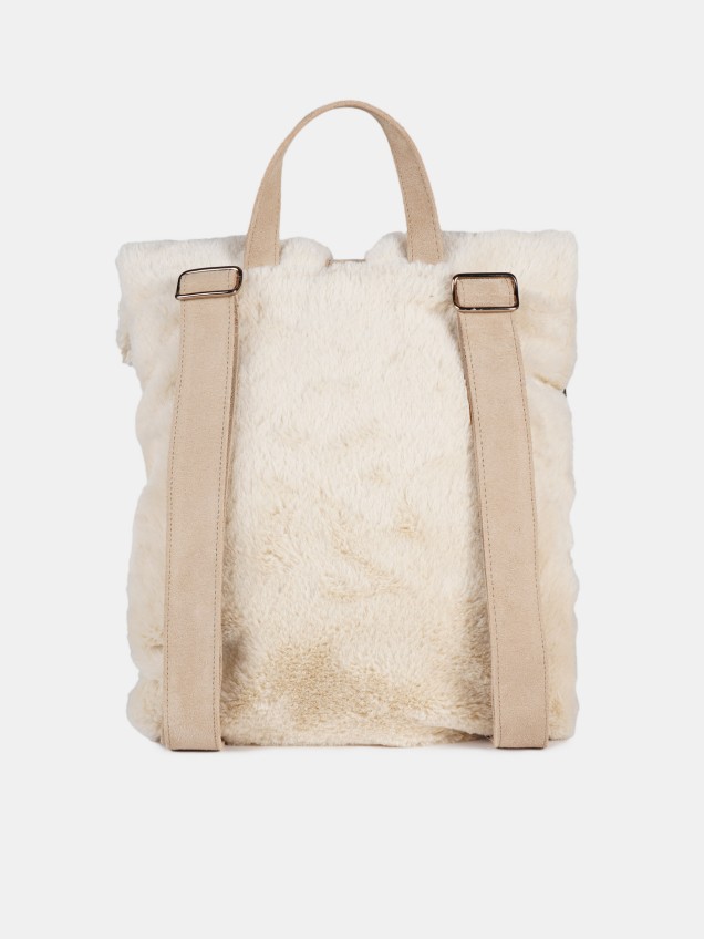 Synthetic raw fur backpack