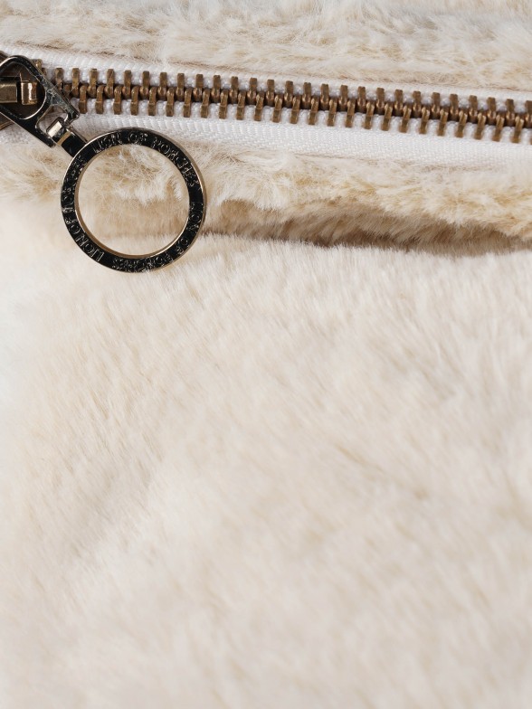Synthetic raw fur backpack