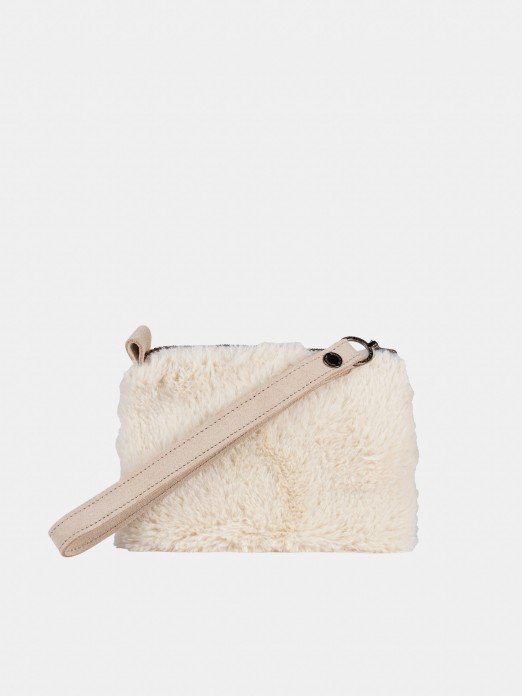 Synthetic raw  fur wallet