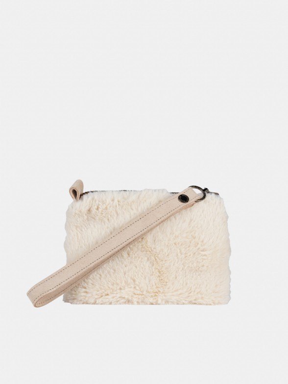 Synthetic raw  fur wallet