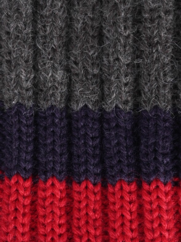 Luvas com lã e detalhe de punhos tricolores