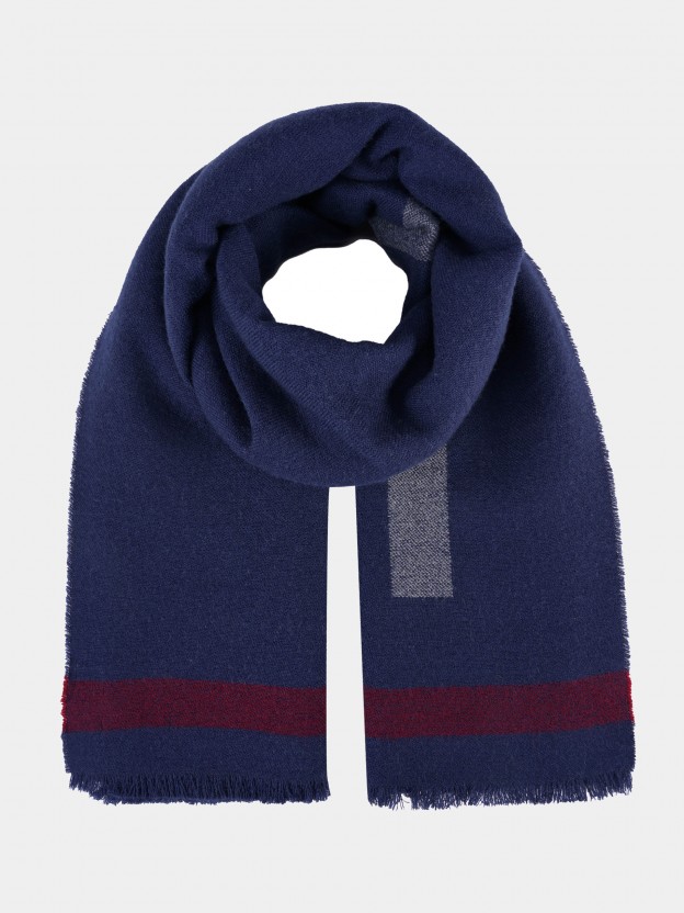 Blue scarf with monograms