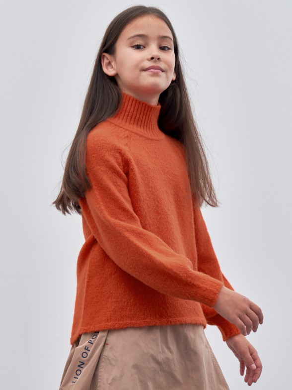 Asymmetric turtleneck sweater