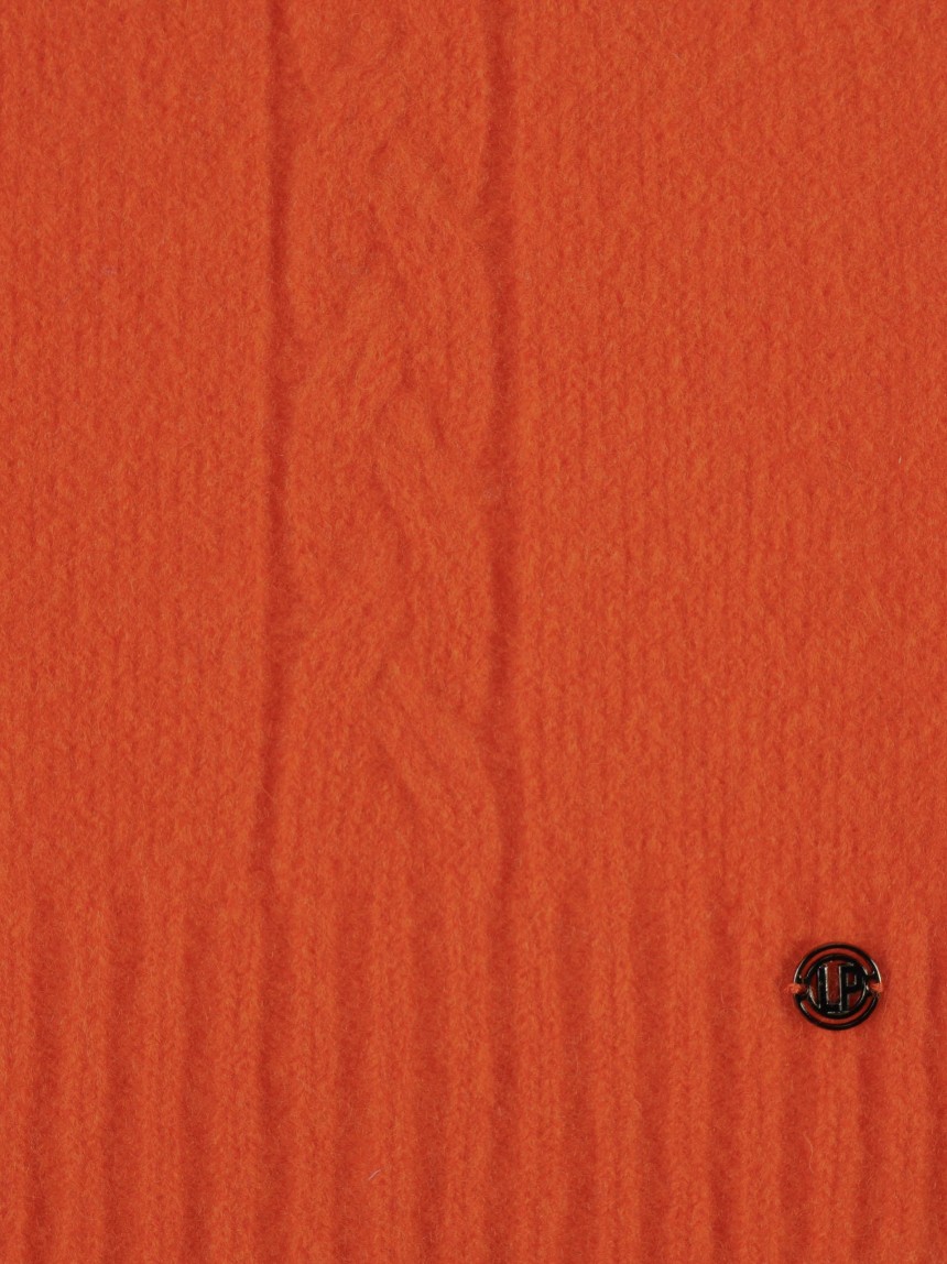 Orange braided scarf