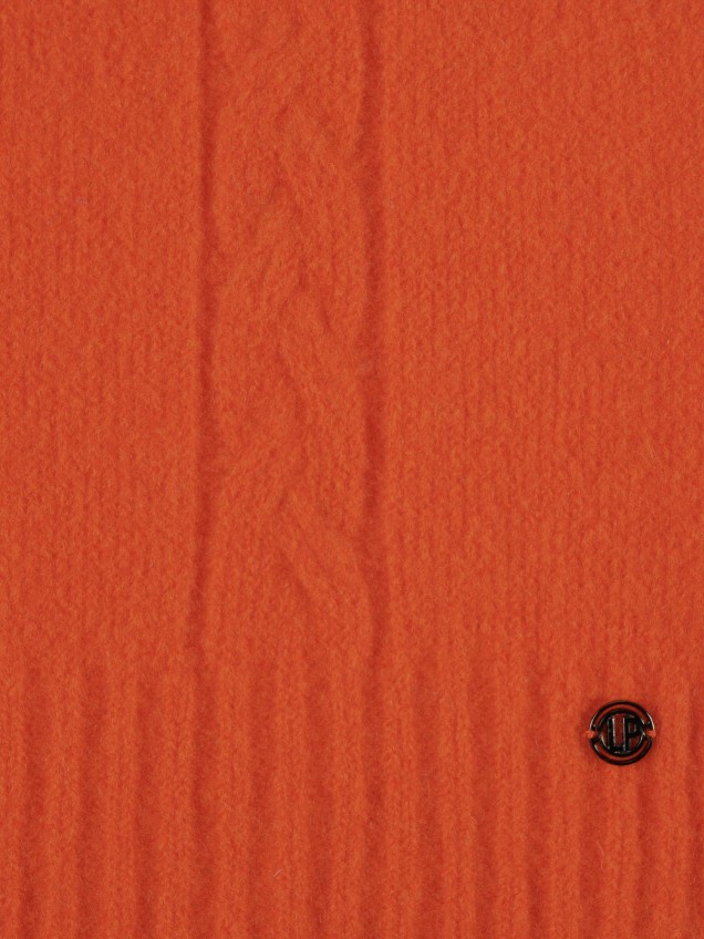 Orange braided scarf